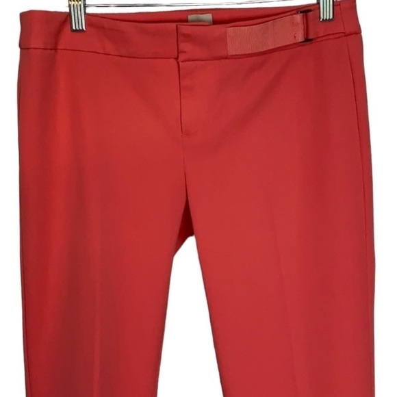 🌸2/$25 Ecru Salmon Pink Madison Slim Trouser Ankle Pant - Picture 5 of 7